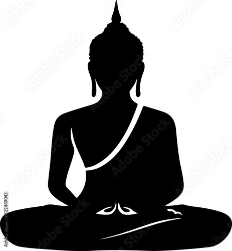 Silhouette of Buddha Meditating