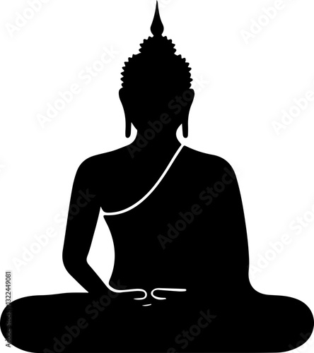 Silhouette of Buddha Meditating