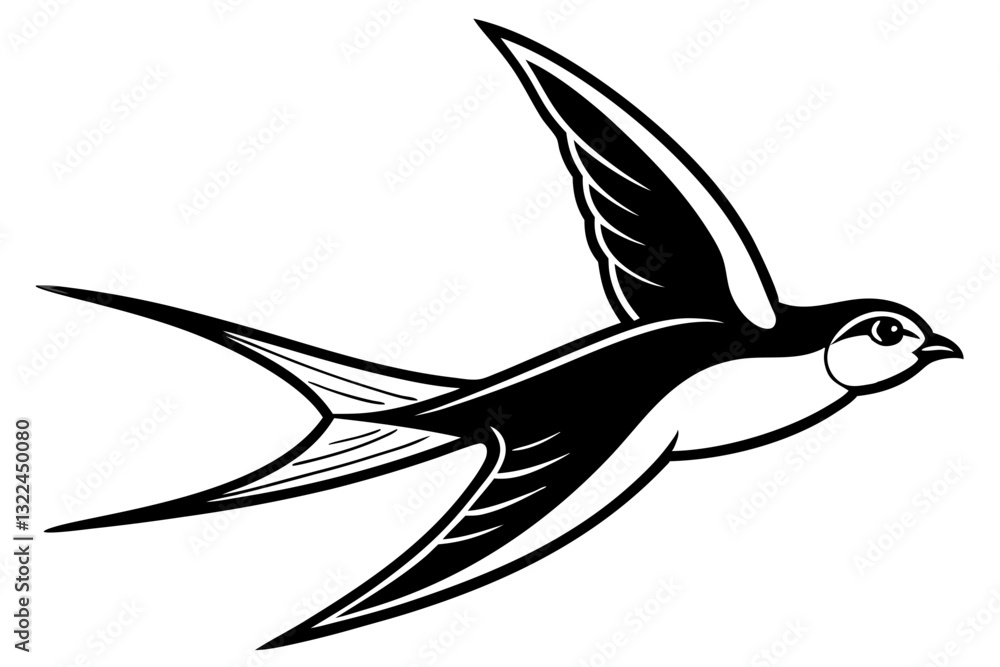 Obraz premium Swallow Vector Art. Graceful Bird Silhouette Design