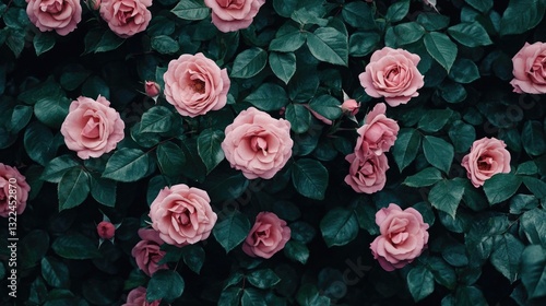 Wallpaper Mural 1. Pink Rose Flower Wall Background: Natural Fresh Pink Roses Pattern Wallpaper (Top View) Torontodigital.ca