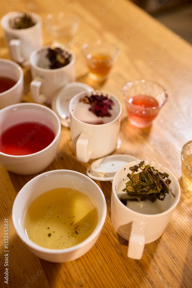 Experience the Elegant Tea Ceremony with Freshly Brewed Leaves in Beautiful, Cozy Cups Experience the Elegant Tea Ceremony with Freshly Brewed Leaves in Beautiful, Cozy Cups