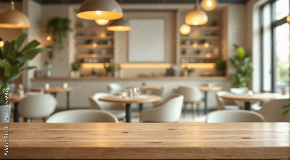 A clean wooden table in sharp focus in the foreground, with a modern restaurant aesthetic faintly visible in the background. A clean wooden table in sharp focus in the foreground, with a modern restaurant aesthetic faintly visible in the background.