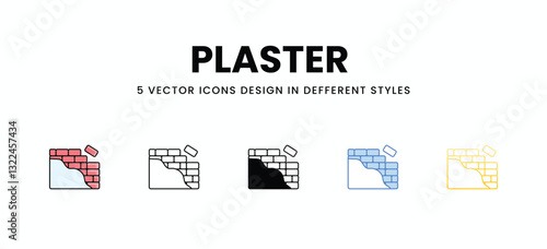 Plaster  vector icons set stock illustration.