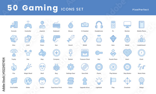 get a gaming vector icons set use for ui ux, web, presentation, etc