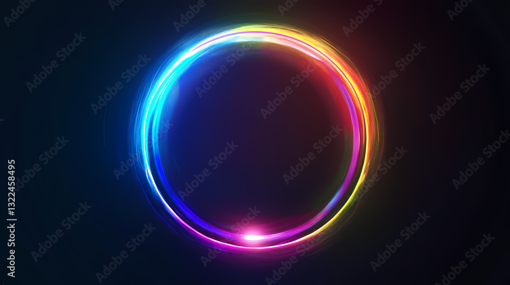 Luminous, vibrant, circular ring with multiple colors and a subtle halo effect. Luminous Halo. Illustration Luminous, vibrant, circular ring with multiple colors and a subtle halo effect. Luminous Halo. Illustration