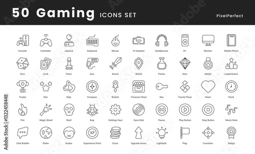 get a gaming vector icons set use for ui ux, web, presentation, etc