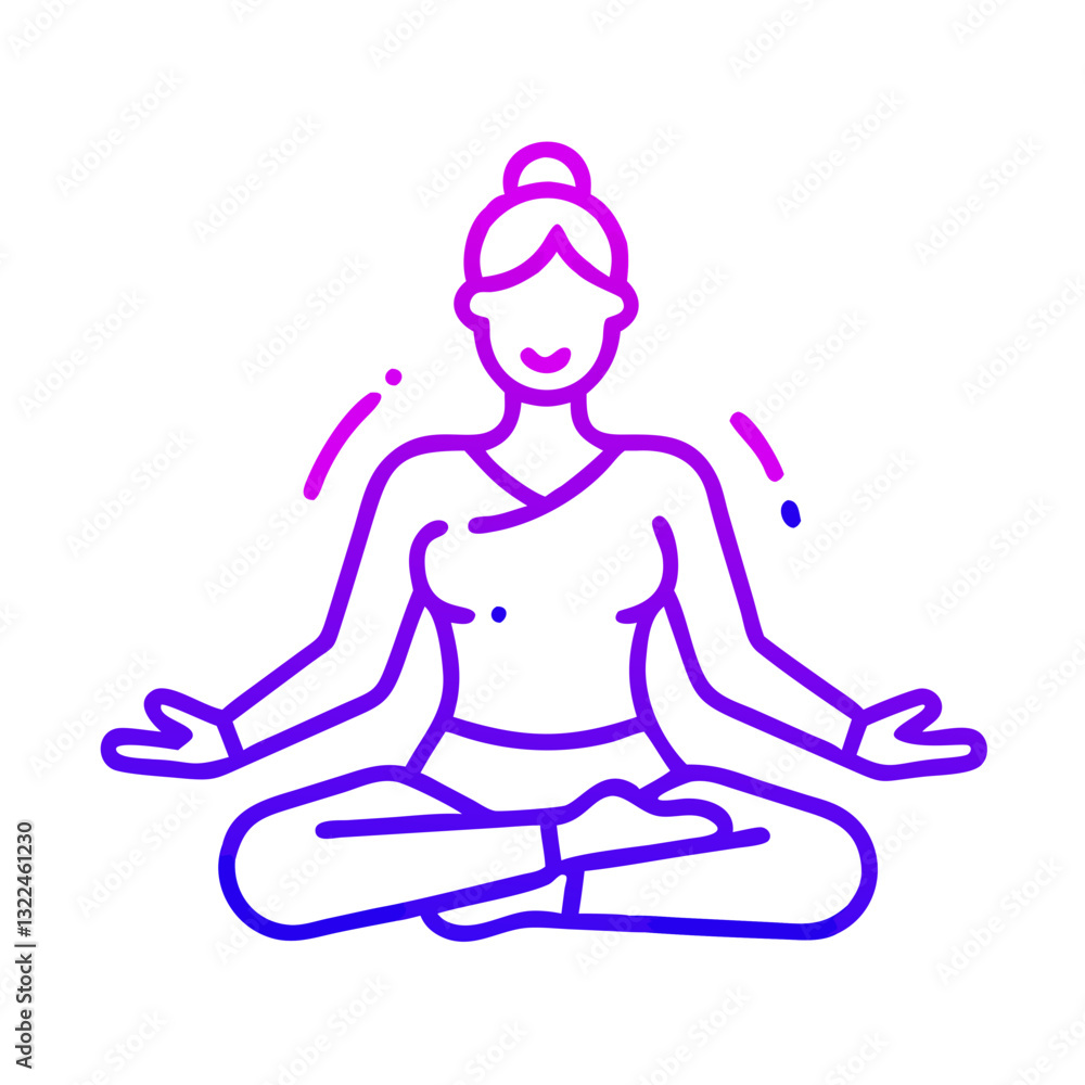 Obraz premium Minimalist emblem of yoga and mindfulness.