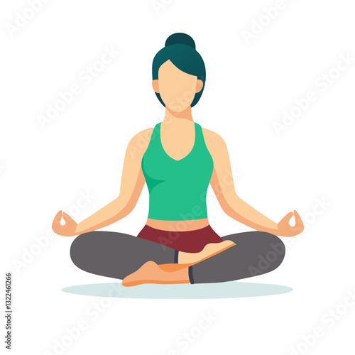 Female energy and balance in a meditation pose.