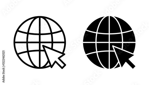 Web icon vector. go to web sign and symbol. web click icon. Global search icon