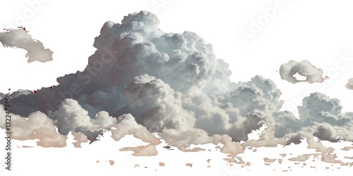 vector clouds or smoke on an isolated transparent background. Vector realistic white soft cutout clean cumulus cloudscape cut out specials fog on transparent background.