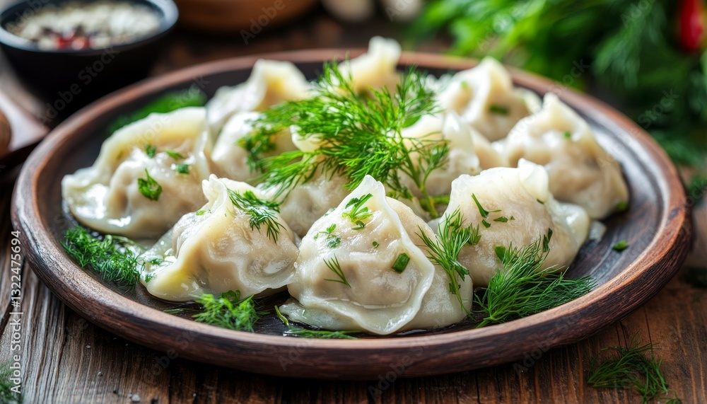 Dumplings with fresh dill served in a delicate and aromatic presentation. Dumplings full of flavor and inviting texture. Dumplings with fresh dill served in a delicate and aromatic presentation. Dumplings full of flavor and inviting texture.