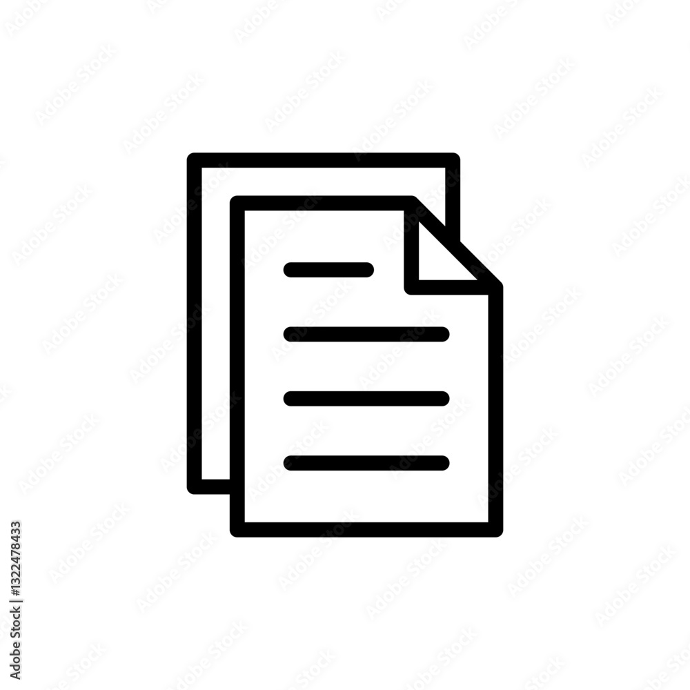 Document icon vector illustration. Paper sign and symbol. File Icon Document icon vector illustration. Paper sign and symbol. File Icon