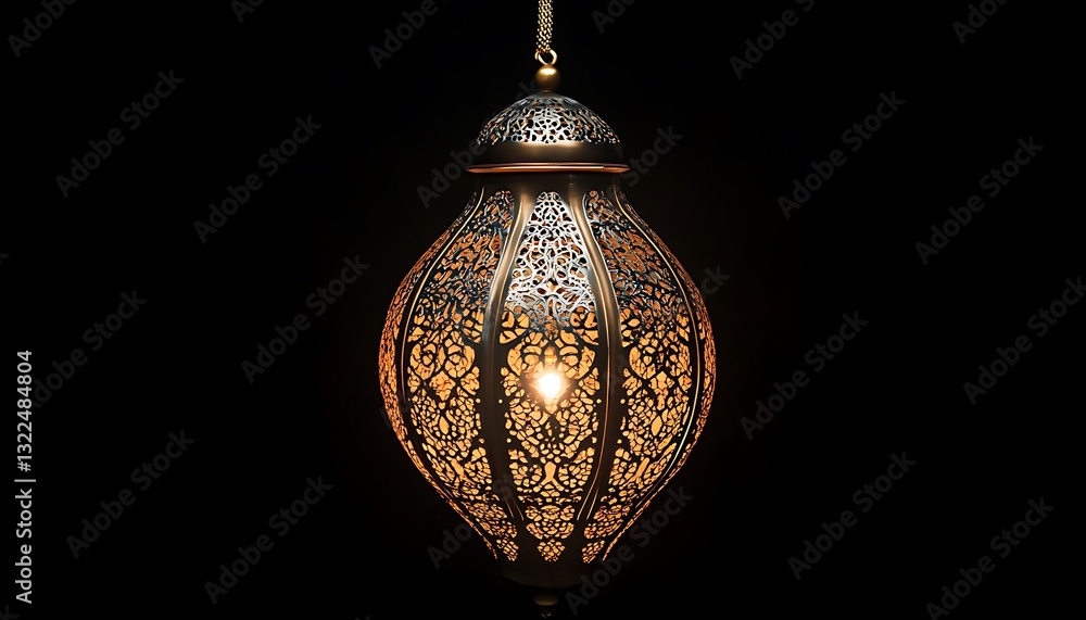 Ornate Hanging Lantern Casting Warm Light Against Dark Background
Ornate Hanging Lantern Casting Warm Light Against Dark Background