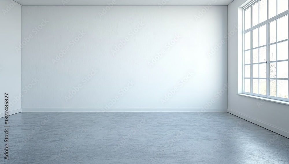 Empty modern room with large window Empty modern room with large window