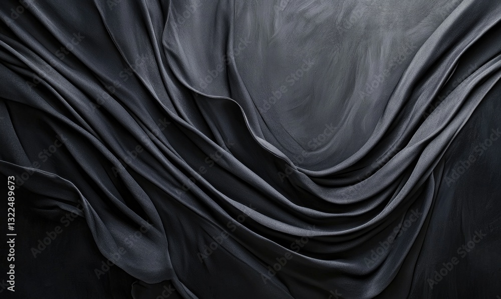 Fototapeta premium A black fabric with a pattern of a wave