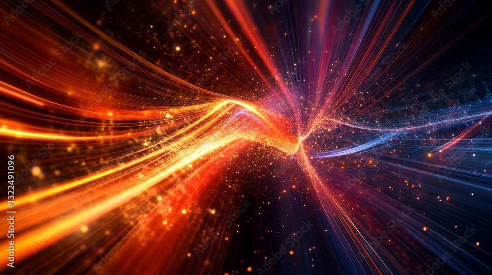 Fototapeta premium High resolution visualization of laser highlighting dynamic beams symbolic patterns for coherent light emission