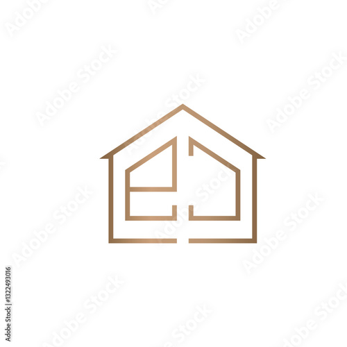 EC Luxury minimal monogram Real Estate Logo design