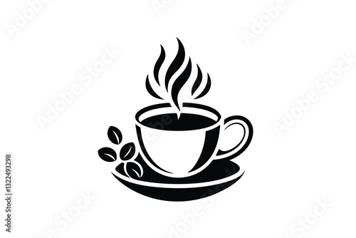 A cup of hot coffee or caffeine drink flat Vector