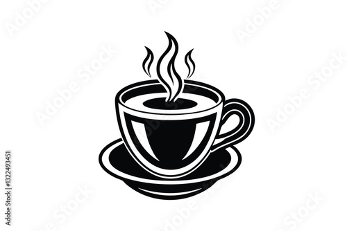 A cup of hot coffee or caffeine drink flat Vector