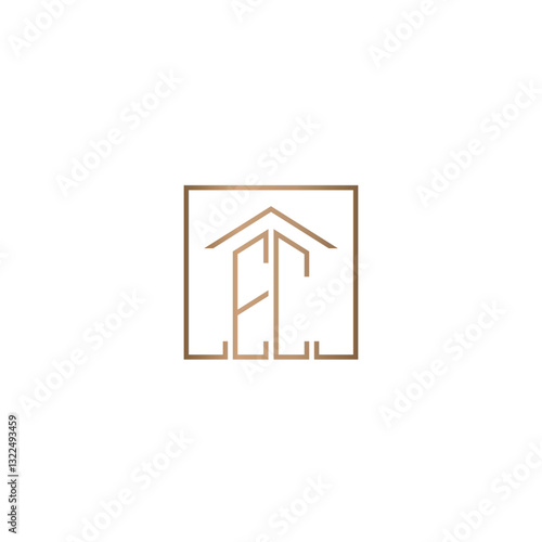 EC Luxury minimal monogram Real Estate Logo design