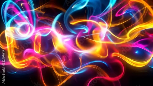 Wallpaper Mural Abstract colorful light trails create a dynamic, energetic visual effect. Torontodigital.ca
