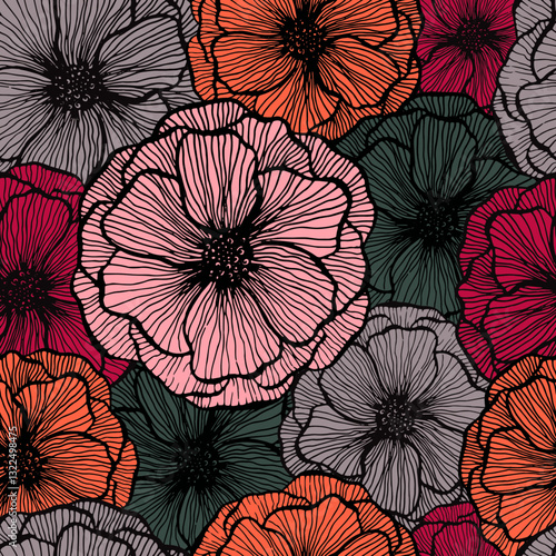 seamless pattern with flowers