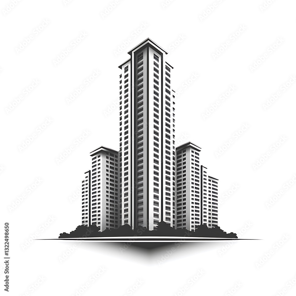 Fototapeta premium Futuristic Skyline Reflection Painting high resolution hd design