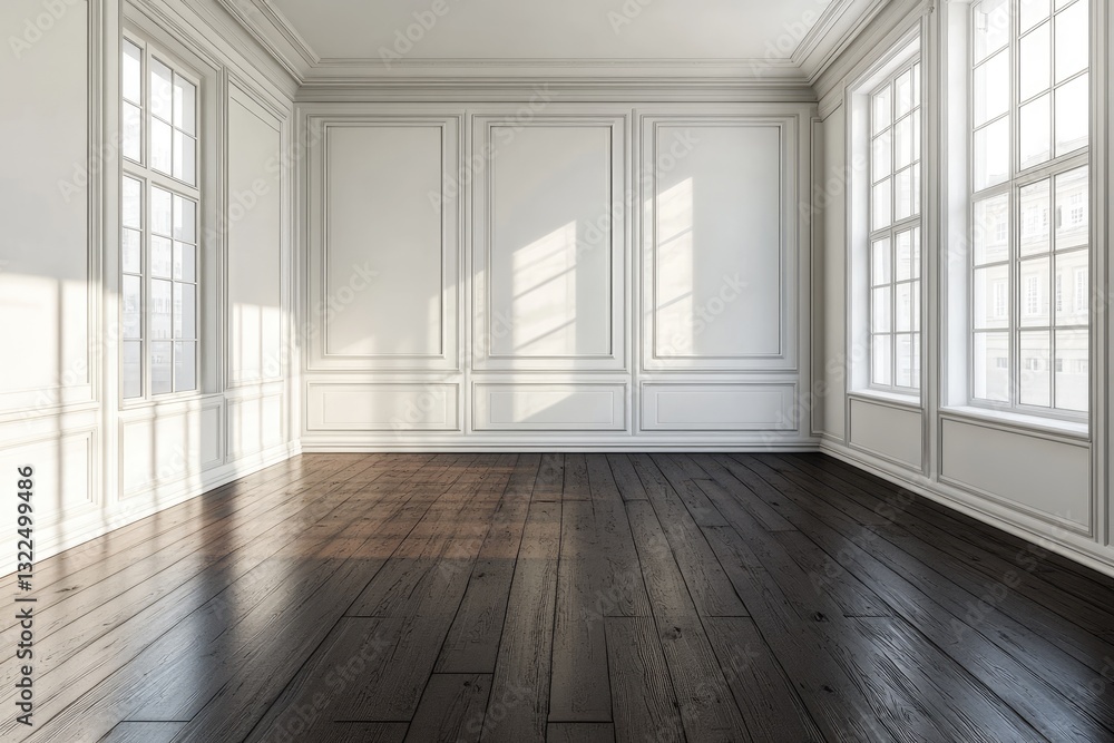 Empty Elegant Room with Classic Decor Empty Elegant Room with Classic Decor