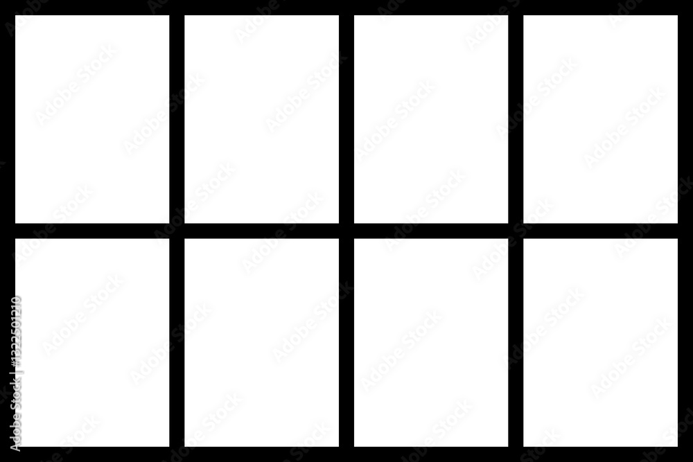Minimalist 4 x 2 Grid Frame Template for Design and Layout Minimalist 4 x 2 Grid Frame Template for Design and Layout