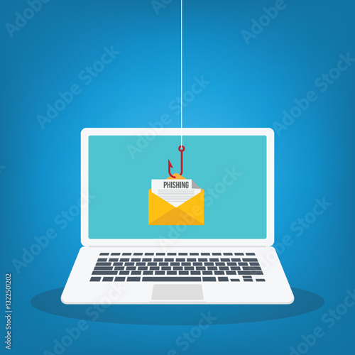 Email / envelope spam. Virus, malware, email fraud, e-mail spam, phishing scam, hacker attack concept. Vector illustration	