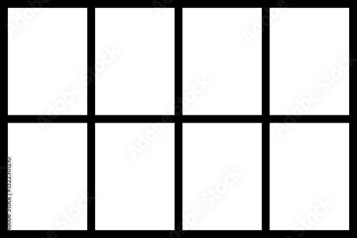 Minimalist 4 x 2 Grid Frame Template for Design and Layout