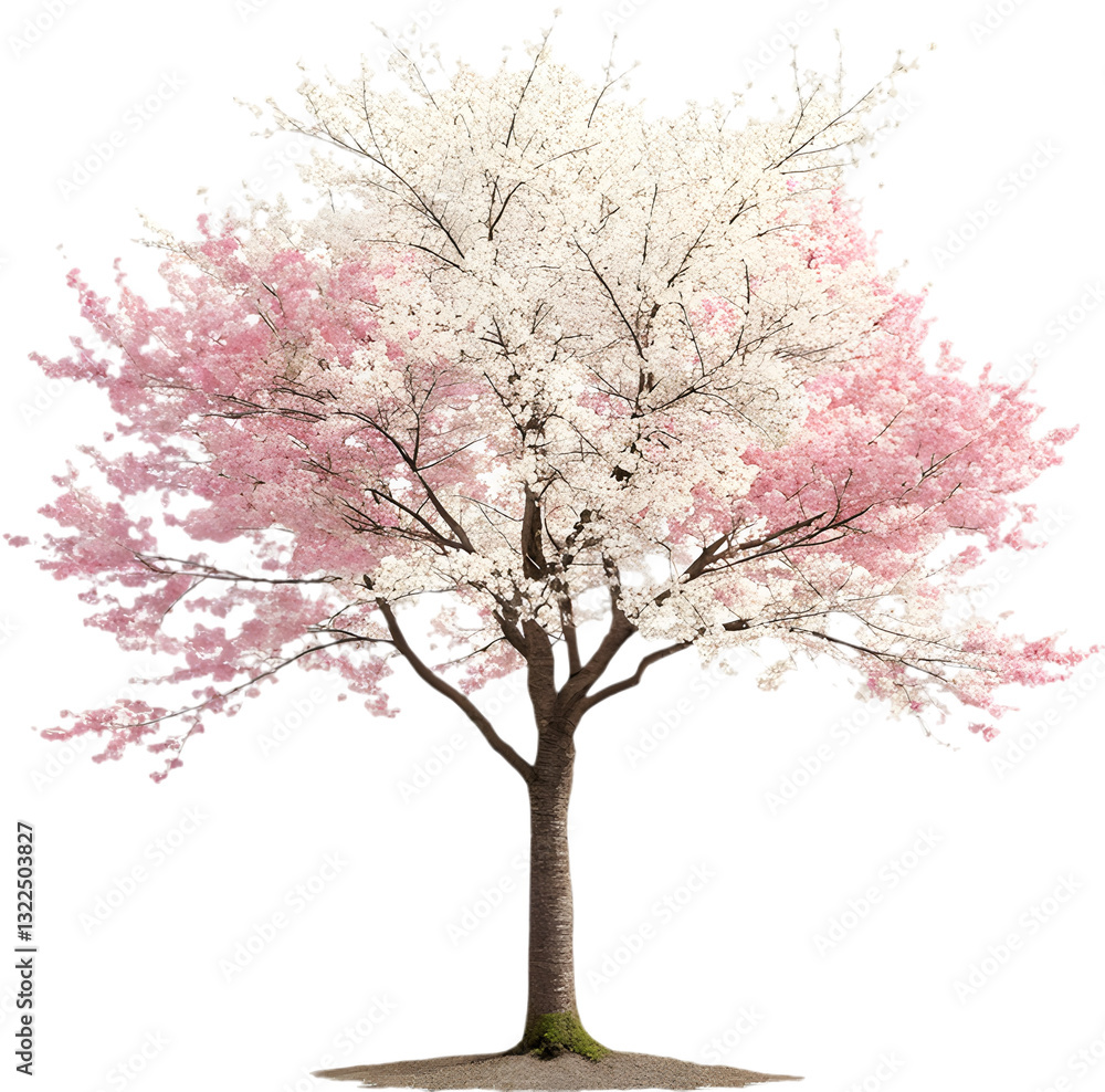 The cherry blossom tree blooms with elegance, representing renewal, beauty, and the serenity of spring. The cherry blossom tree blooms with elegance, representing renewal, beauty, and the serenity of spring.