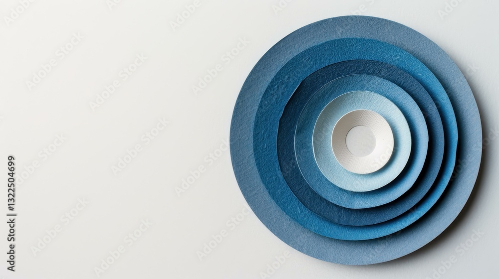 Obraz premium A sleek abstract design showcases a blue circle against a clean white backdrop, perfect for modern minimalism.