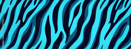 Wallpaper Mural pattern with halftone and blue zebra stripes, illustration, flat design, turquoise color background Generative AI Torontodigital.ca