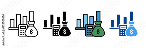 Revenue Icon Set Multiple Style Collection