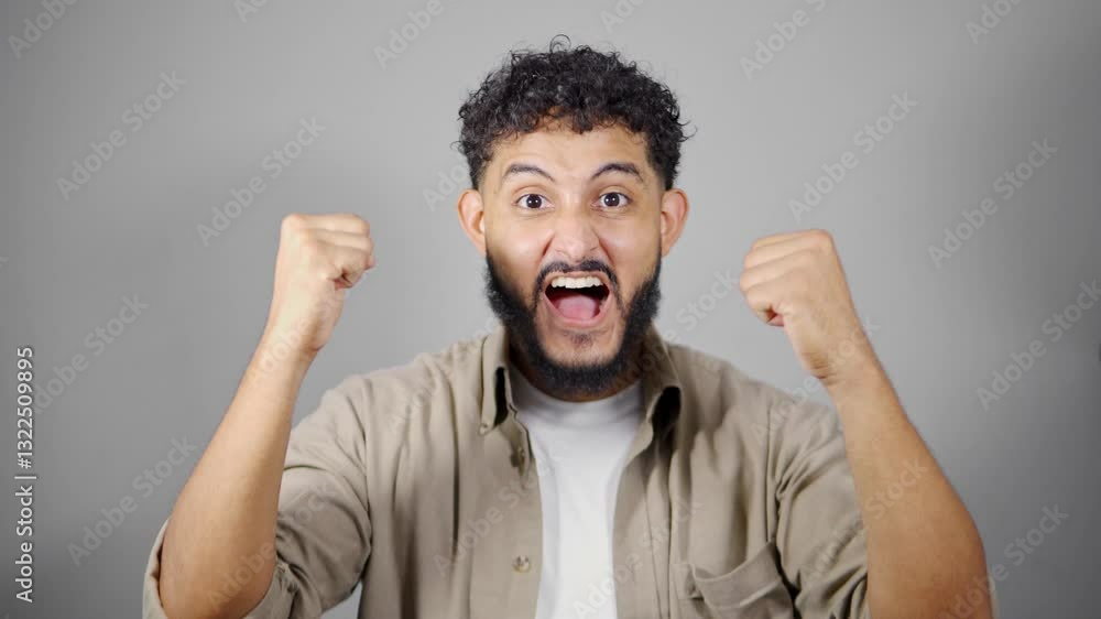 Young man expressing different emotions on white background Young man expressing different emotions on white background