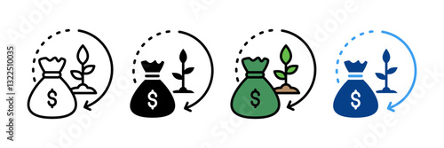 Return On Investment Icon Set Multiple Style Collection