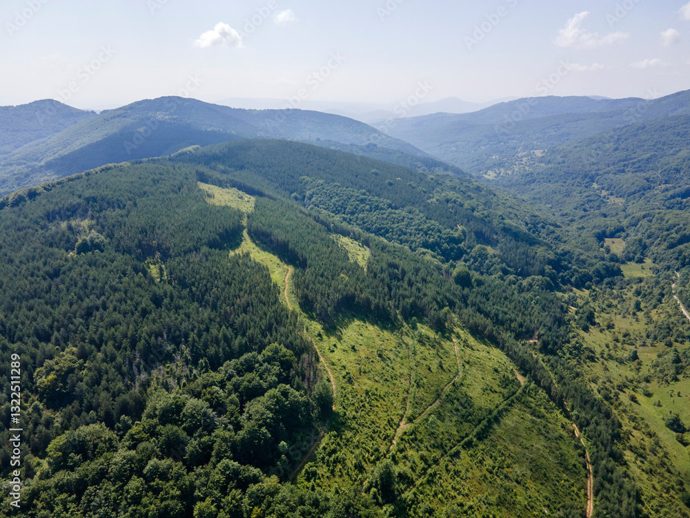 Fototapeta premium Landscape of Erul mountain near Kamenititsa peak, Bulgaria
