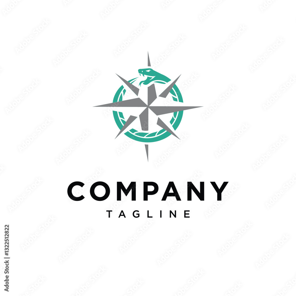 Compass and snake logo icon vector Compass and snake logo icon vector