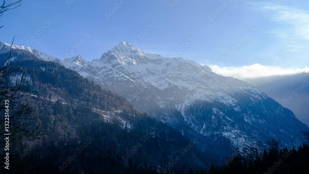 Snow-Capped Mountain Range Under Blue Sky Snow-Capped Mountain Range Under Blue Sky