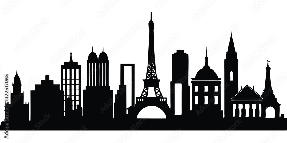 Obraz premium Four Cityscape Silhouettes Collection