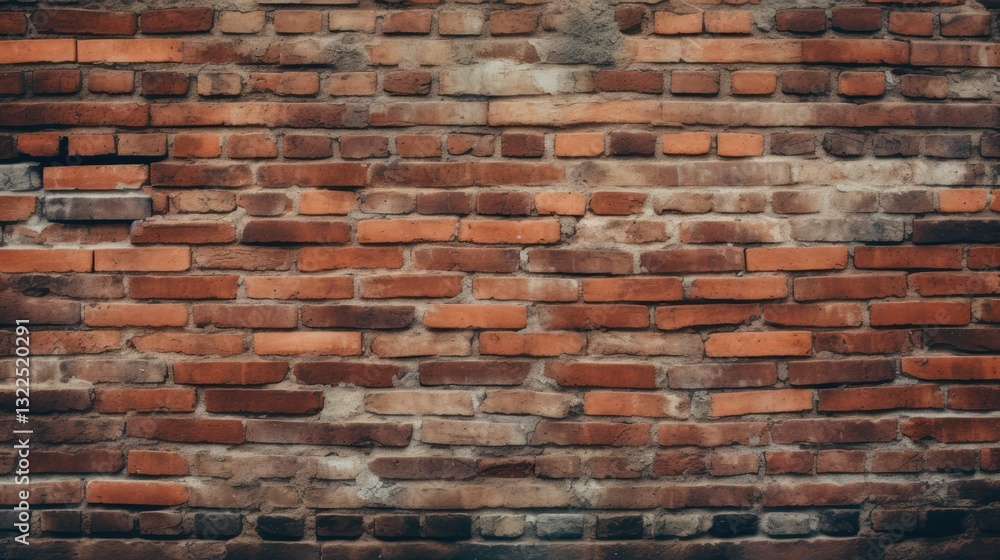 Obraz premium Red Brick Wall Texture Background with Clean Lines and Repeating Pattern
