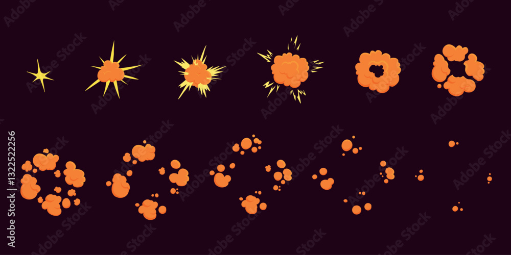 Εκτύπωση καμβά Cartoon motion explosions