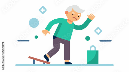 A program specifically designed to improve speed and reaction time in seniors reducing the risk of falls and injuries.. Vector illustration