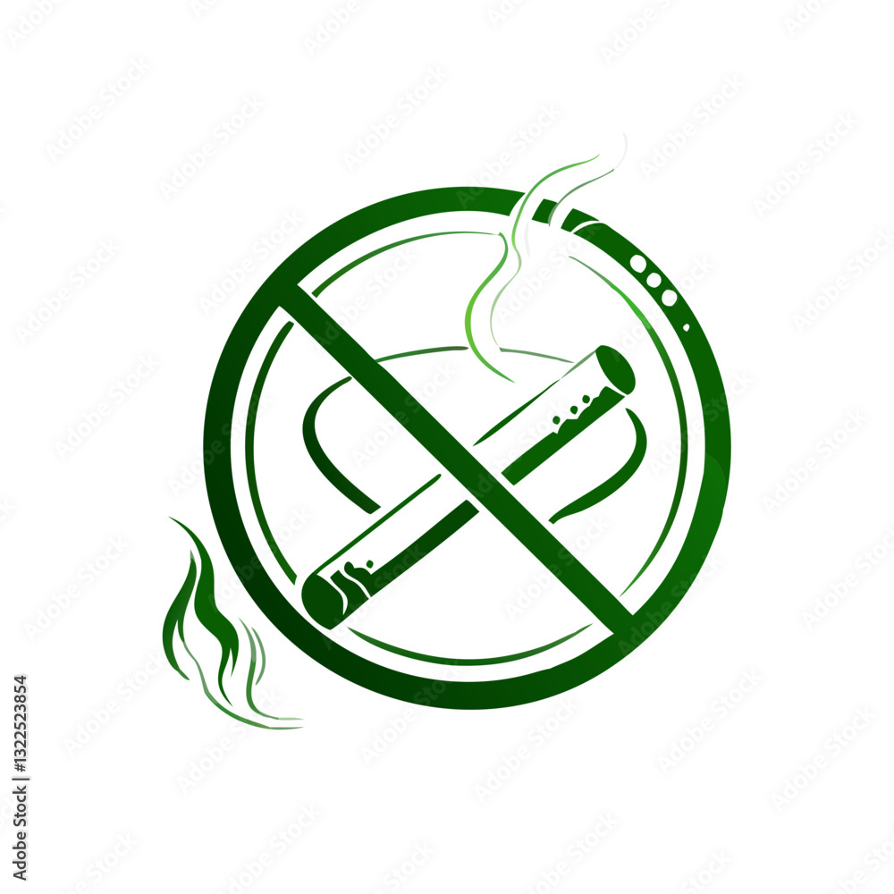 No Smoking Sign Icon for Health Awareness and Smoke-Free Environments No Smoking Sign Icon for Health Awareness and Smoke-Free Environments