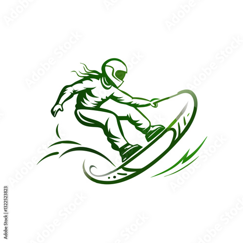 Snowboarder Icon for Extreme Winter Sports, Snowboarding Competitions, and Active Lifestyle