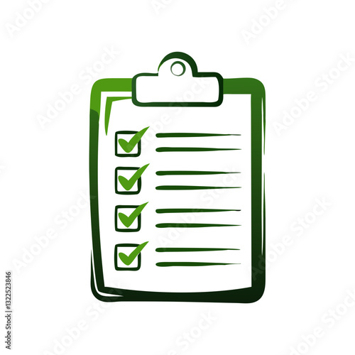 Clipboard with Checklist Icon for Task Organization and Business Management