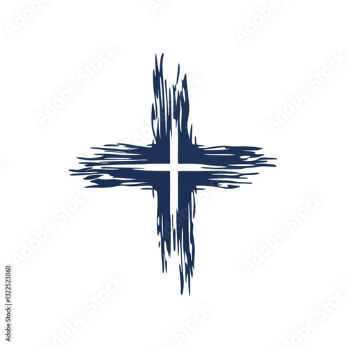 Finland Flag Brush Stroke Vector for National Identity, Culture, and Patriotism