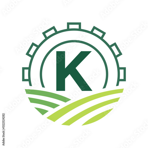 Agriculture Logo On Letter K. Agro Farming Logo Symbol Vector and Template