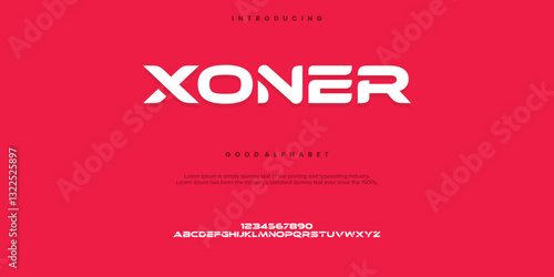 VONER alphabet font. Typography, Creative urban sport fashion futuristic font and with numbers. vector illustration